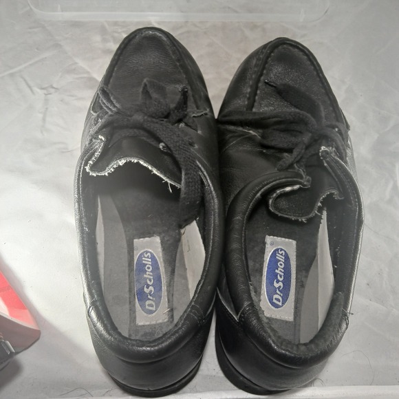 Dr Scholls Black Leather Lace Up Comfort Moc Toe Shoes Mens 105 Wide - Picture 6 of 8
